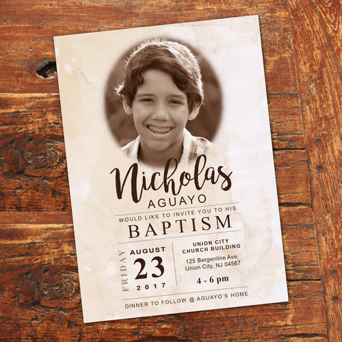 LDS BAPTISM INVITATION - CLASSIC Style -Religious Event– Digital file