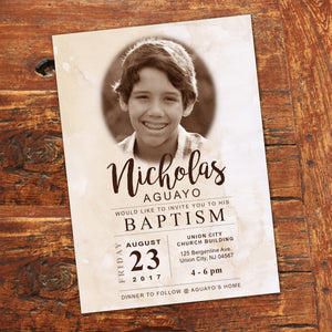LDS BAPTISM INVITATION - CLASSIC Style -Religious Event– Digital file