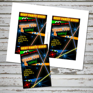 LASER TAG - Thank you Card - Laser Tag party – Digital file