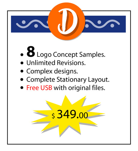 LOGO DESIGN SERVICE - Package D - Complex Design with 8 concepts
