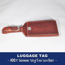 LUGGAGE TAG  - VEGTAN LEATHER - Handmade in USA - 100% Leather