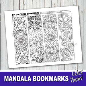 MANDALA BOOKMARKS Color-In Bookmarks - Happy Everyday's Day - PDF file - Instant Download