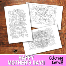 MOTHER'S DAY Color-In Cards - Happy Mother's Day - PDF file - Instant Download