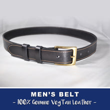 MEN'S LEATHER BELT  - VEGTAN LEATHER - Handmade in USA - 100% Leather