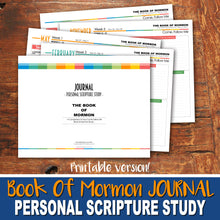 BOOK OF MORMON STUDY JOURNAL - PRINTABLE - Scripture Study Journal -DIGITAL FILE