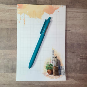 WATERCOLOR ARTWORK NOTEPAD - Old Milk Jar Watercolor - Large Notepad for desk -Watercolor Notepad - Stationary Gifts