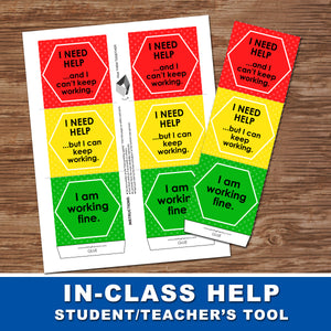 STUDENT- TEACHER HELP TOOL – Asking for help tool, Classroom resource, Digital file - Instant Download-