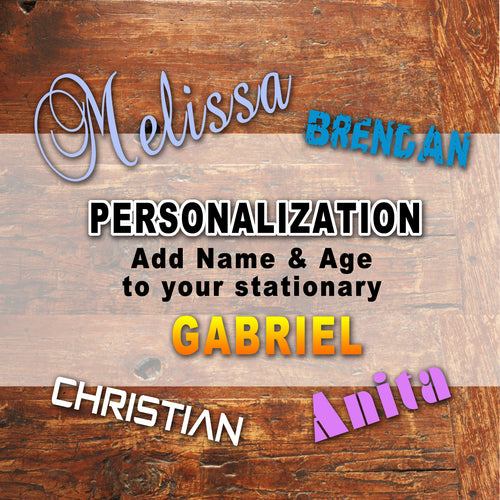 PERSONALIZED ITEMS - ADD ON - Add Name and/or Age to your Party Items or Stationary