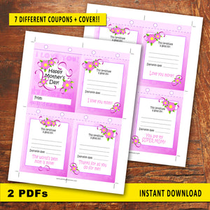 MOTHER'S DAY Coupons - DIY Gift for Mom! - Instant Download