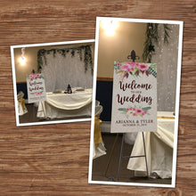 WEDDING WELCOME POSTER - Watercolor Flowers - Different sizes - Digital file