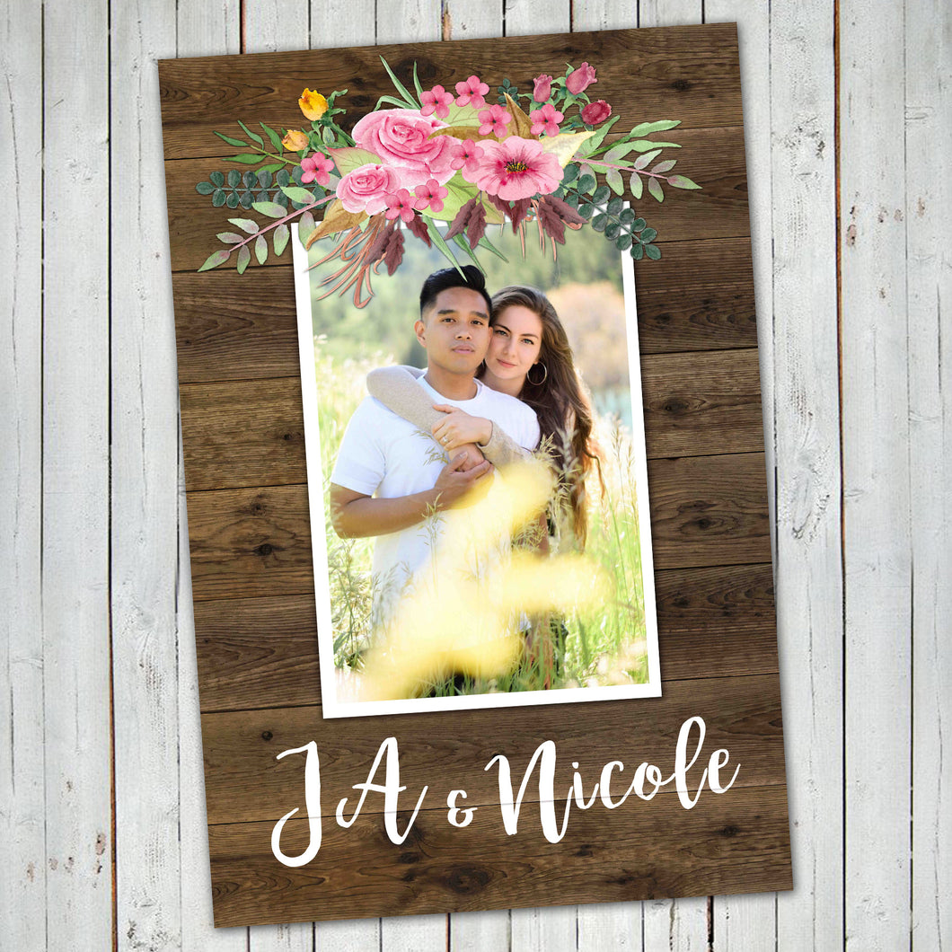 WEDDING WELCOME POSTER - Watercolor Flowers - One Picture Only - Different sizes - Digital file