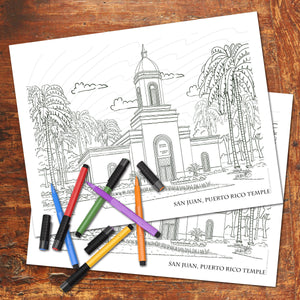 LDS PUERTO RICO TEMPLE - FREE Coloring Page - Digital download