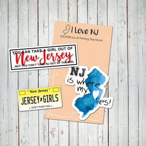 NEW JERSEY GIRLS STICKER SET - Scrapbook and Planner Sticker Set of 3 - Stickers
