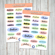 PERSONALIZED NAME STICKER SHEET - Scrapbook and Planner Sticker Set - Stickers