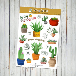 STICKERS CACTUS & SUCCULENTS Watercolor -Sticker Sheet - Scrapbook and Planner Sticker Set