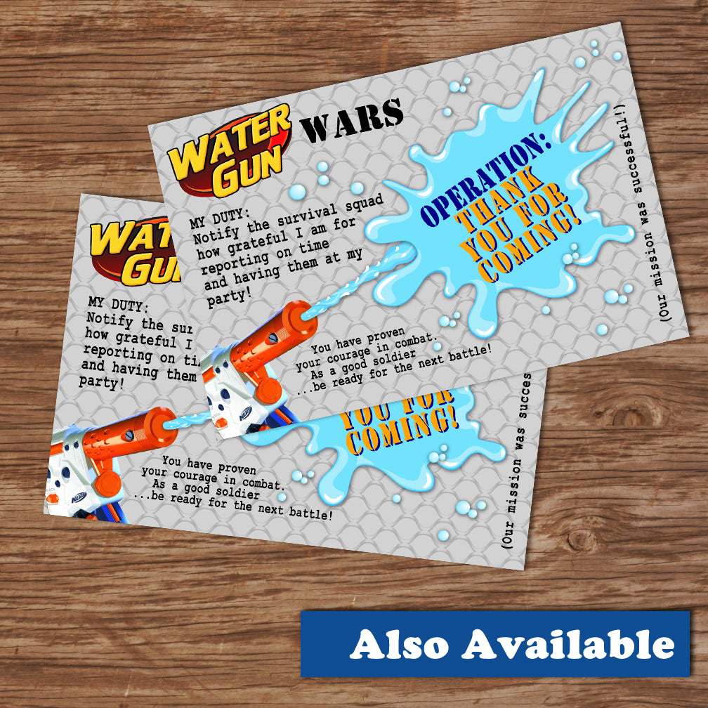 WATER GUN WARS Invitation – Digital file, Water guns party – Printing ...