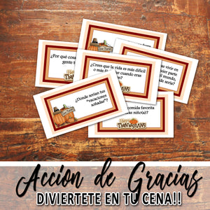 Dia de ACCION DE GRACIAS - THANKSGIVING CARD GAME - Espanol - PDF file - Instant Download