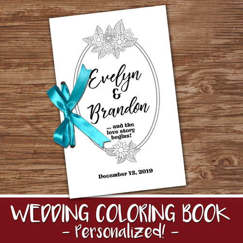 WEDDING COLORING & ACTIVITY BOOK - A PERSONALIZED LOVE STORY! - Printed Coloring Books -