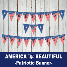 MEMORIAL DAY Banner -AMERICA the BEAUTIFUL - PDF file - Digital file -Instant Download-