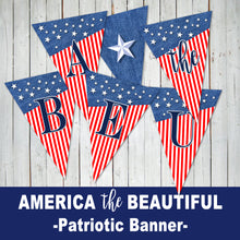MEMORIAL DAY Banner -AMERICA the BEAUTIFUL - PDF file - Digital file -Instant Download-