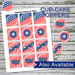 MEMORIAL DAY Cupcake Toppers -AMERICA the BEAUTIFUL- Collection #2 - PDF file - Instant Download