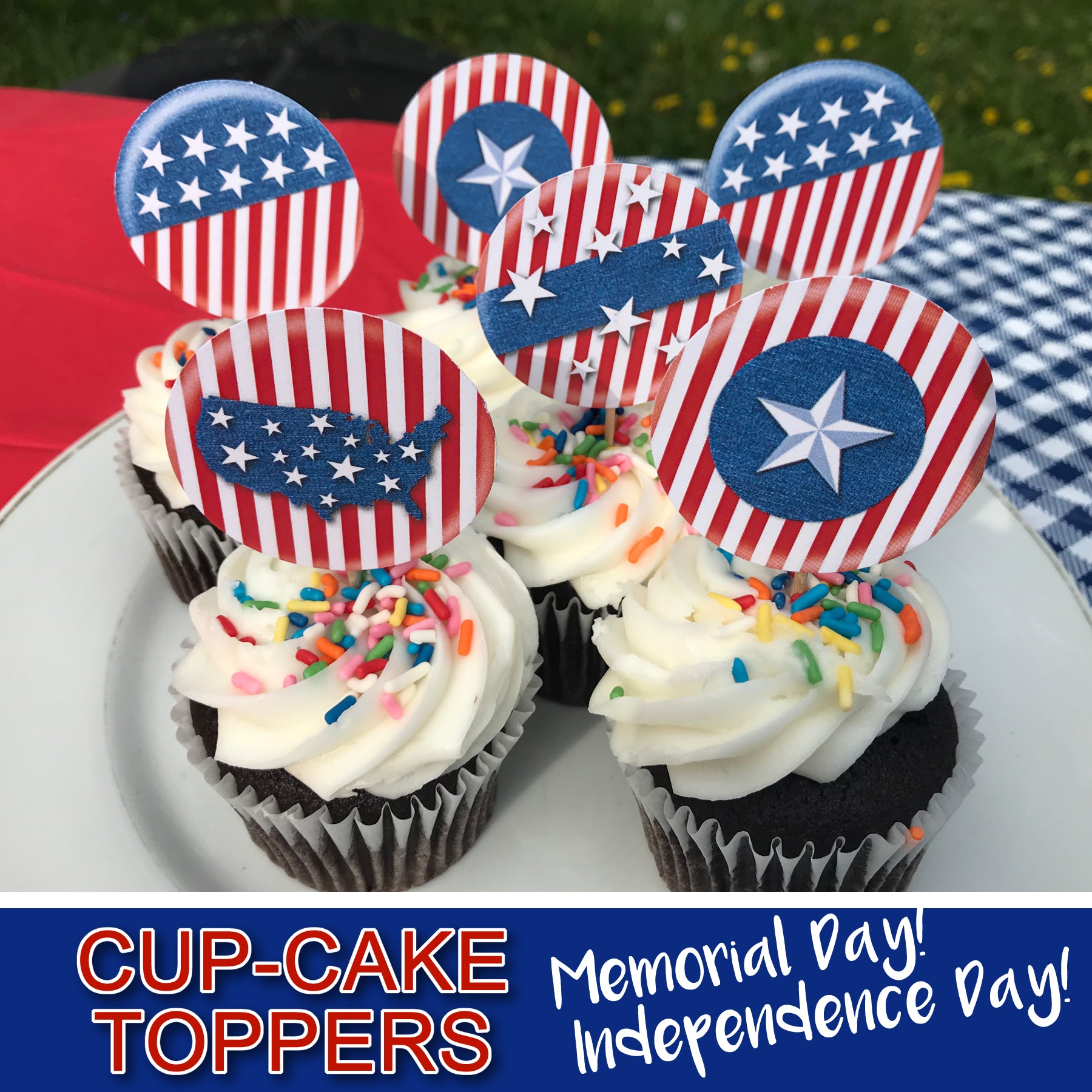 MEMORIAL DAY Cupcake Toppers -AMERICA the BEAUTIFUL- Collection #1 - P ... MEMORIAL DAY Cupcake Toppers -AMERICA the BEAUTIFUL- Collection #1 - P ...