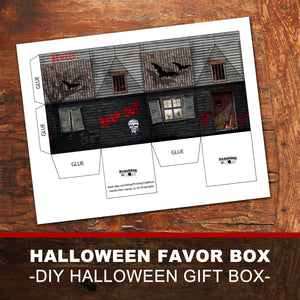 HORROR HOUSE GIFT or FAVOR BOX - DIY HALLOWEEN BOX! - Instant Download