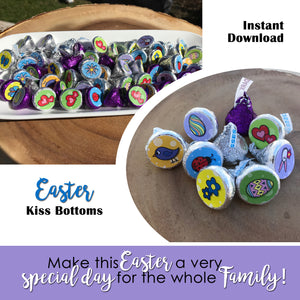 HAPPY EASTER Favor Bags - Chocolate Kiss Bag - PDF file - Instant Download -