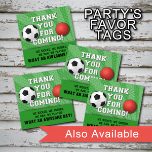 SOCCER AND DODGEBALL - Birthday Invitation - Soccer party – Digital file