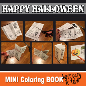 HALLOWEEN Mini Book - Color In - PDF file - Instant Download