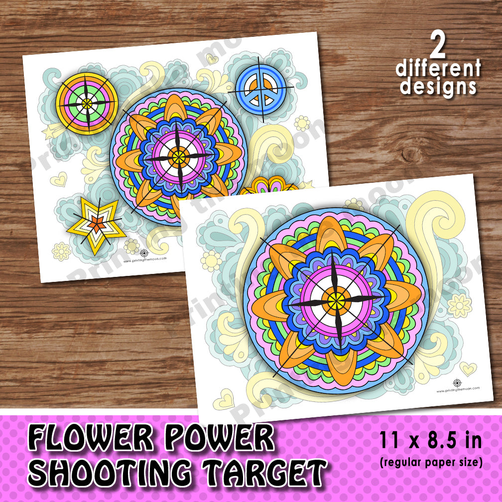 SHOOTING TARGETS - Hippie Target – Flower Target, Digital file -Instant Download-
