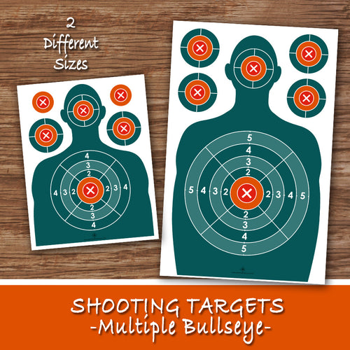 SHOOTING TARGET - Multiple Bullseye – Pistol Shooting Target, Instant Download
