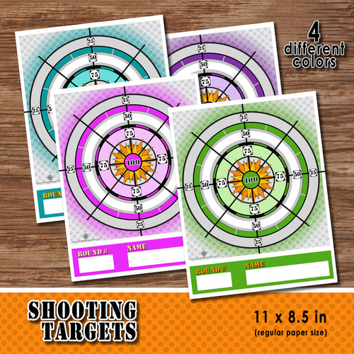 SHOOTING TARGETS - Multiple Pages – Colorful Target, Digital file -Instant Download-