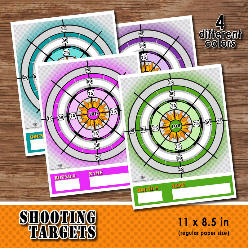 SHOOTING TARGETS - Multiple Pages – Colorful Target, Digital file -Ins ...