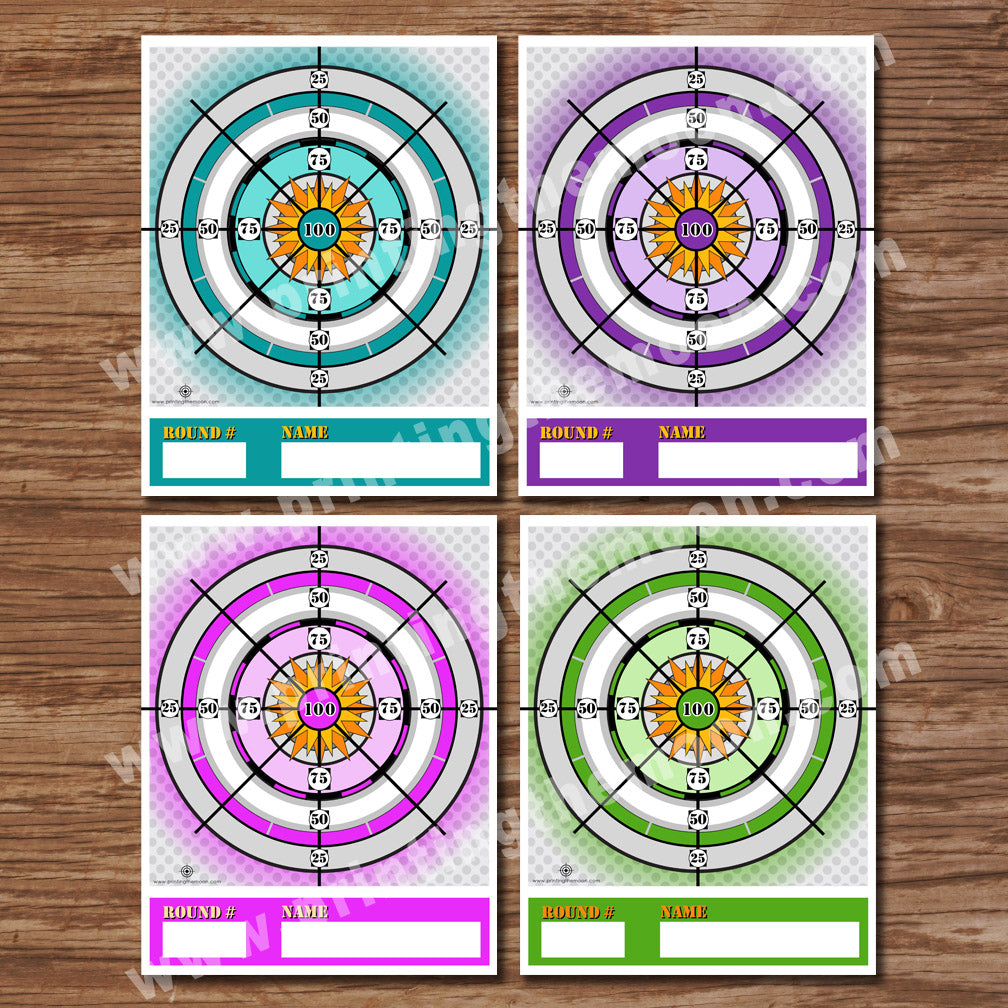 SHOOTING TARGETS - Multiple Pages – Colorful Target, Digital file -Ins ...