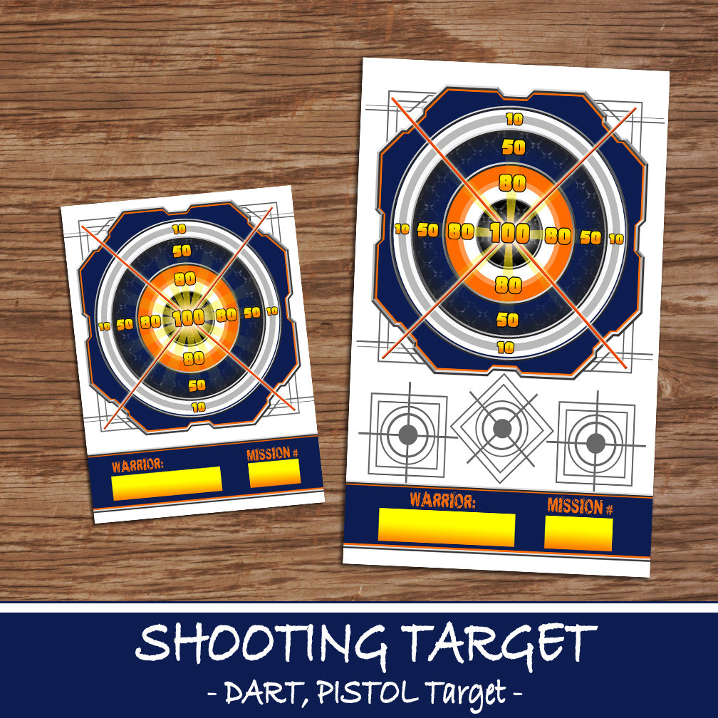 SHOOTING TARGET - Dart Guns Shooting Target - Instant Download -