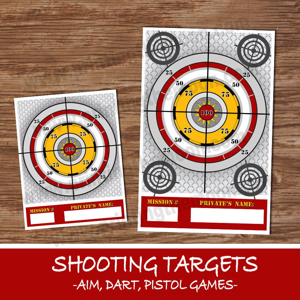 SHOOTING TARGET - Dart Guns Shooting Target - Instant Download -