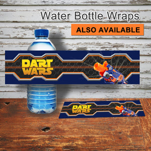 DART GUN WARS - Favor Tags - Collection #2 - Birthday party, Digital -Instant Download-