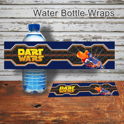 DART GUN WARS- Water Bottle Wrappers – Collection #2 - Digital file -Instant Download-
