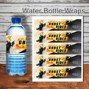 GHOST RIDER- Water Bottle Wrappers – Digital file -Instant Download-