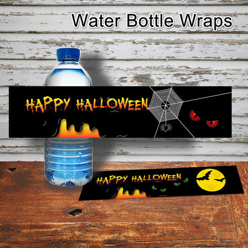 HALLOWEEN - Water Bottle Wrappers – Halloween Skeleton Party -Digital file -Instant Download-