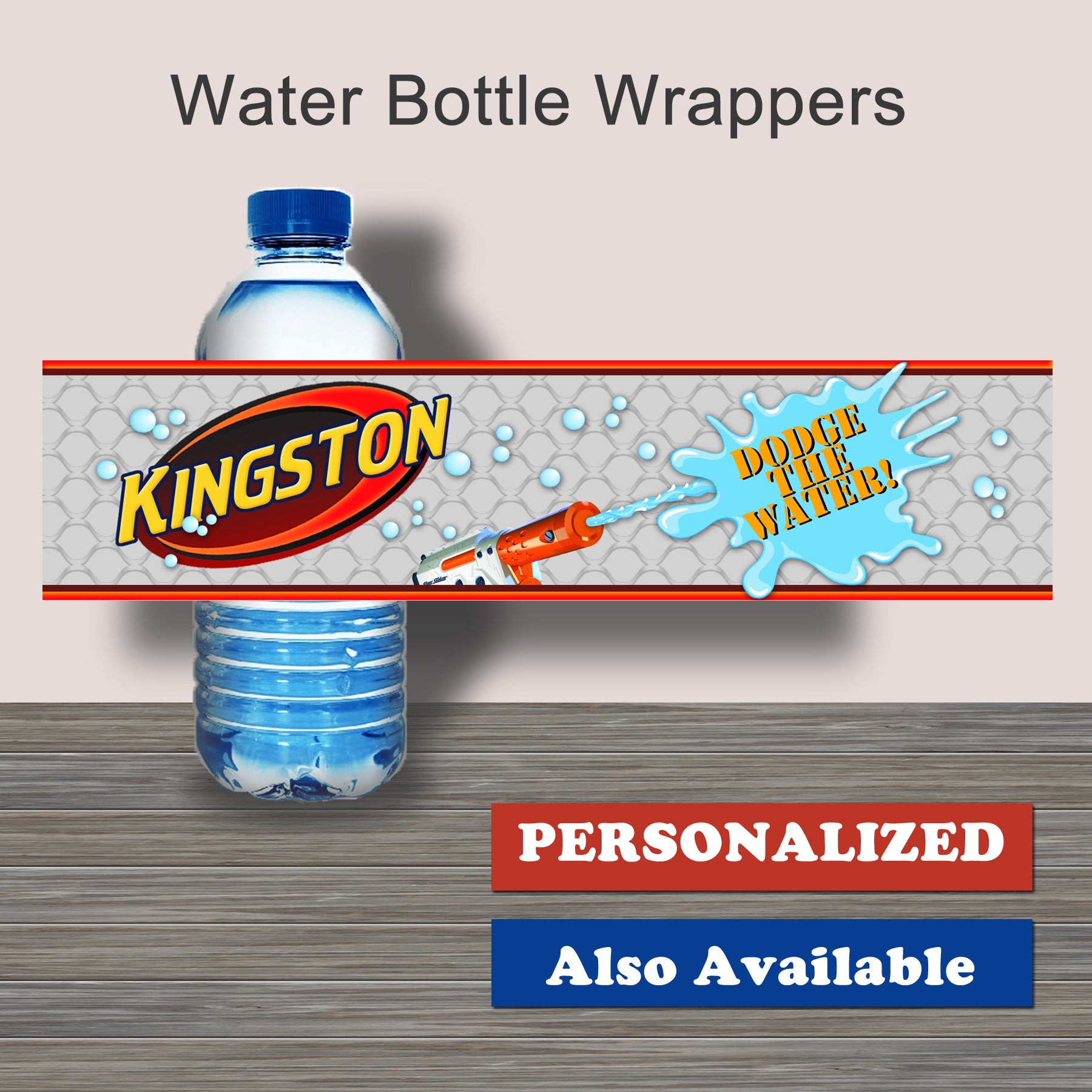 water-gun-wars-personalized-cupcake-toppers-digital-file-printing-the-moon for Free Printable Nerf Water Bottle Labels WATER GUN WARS -