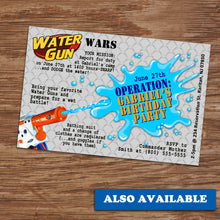 WATER GUN WARS - Favor Tags - Birthday party, Digital -Instant Download-